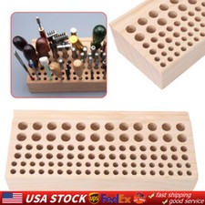 98 Holes Leather DIY Craft Wood Tool Rack Wooden Stamp Storage Holder Organizer