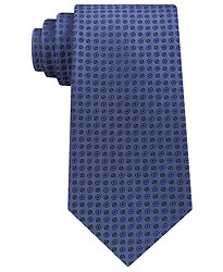 Calvin Klein Men's Blue Mini Bullseye Slim Geometric Neck Tie Silk $69 364