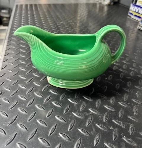 Vintage Fiestaware Fiesta Ironstone Green Gravy Sauce Boat Bowl