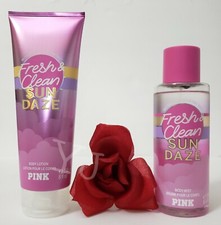 VICTORIA SECRET PINK - FRESH AND CLEAN SUN DAZE - MIST N LOTION SET - NEW