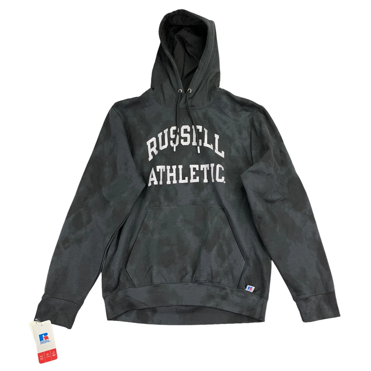 Russell Mens Groovy Tie Dye Pullover Hoodie Black S