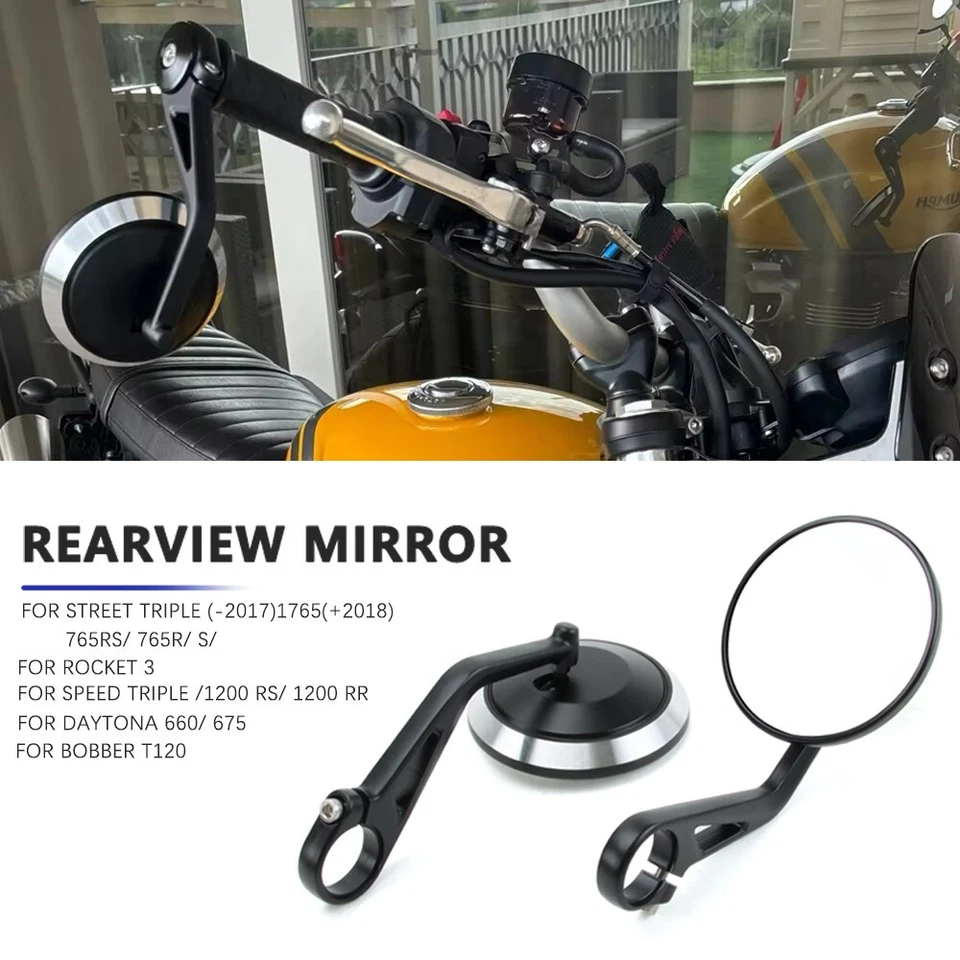 For Triumph Rocket 3 Motorcycle Handlebar Mirror Rear Foto 4 de 4