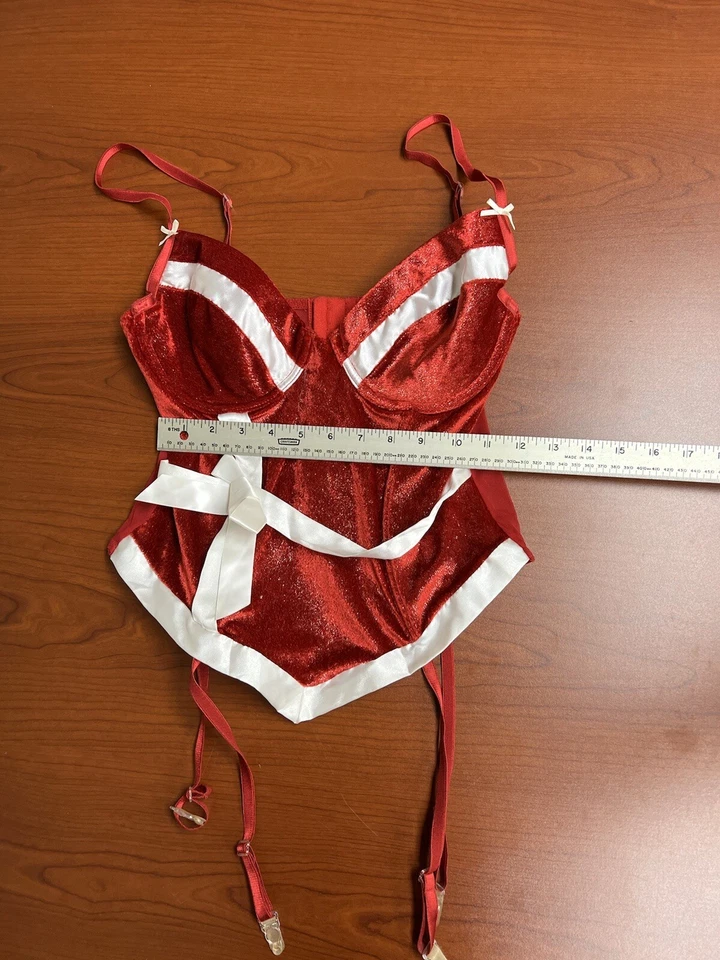Sexy Corsé de Navidad Rojo Blanco Sexy para Mujer Secret Treasures Lencería Grande 2z Foto 4 de 4