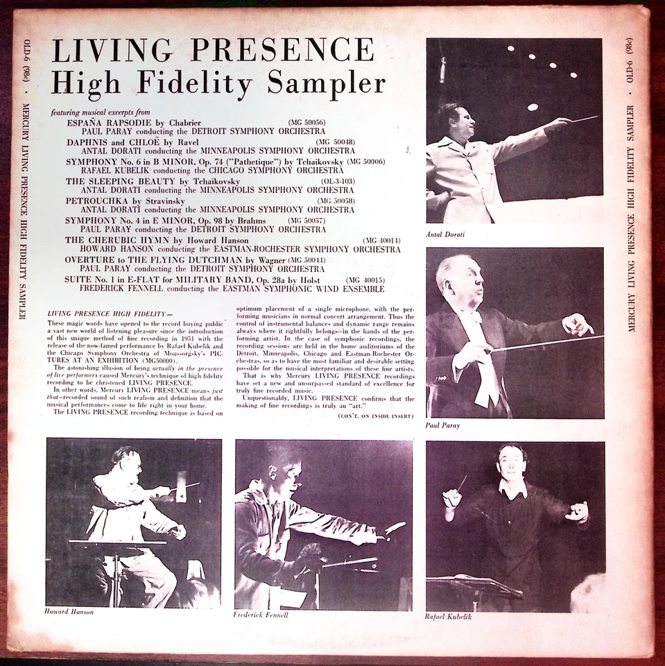 MERCURY RECORDS LIVING PRESENCE SAMPLER OLD-6 EXCELLENT VINYL LP 211-82 - Image 2 of 4