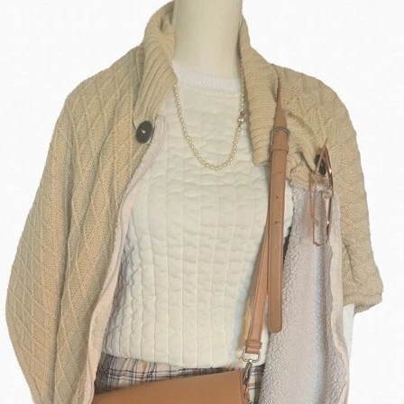 OFF WHITE Maglione vintage stile trapuntato materiale cappotto