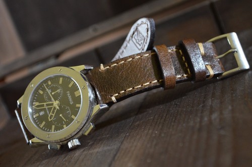 CORREA RELOJ 22 20 18 MM LISO MARRON GENUINA PIEL MA STRAP APTA ROLEX TUDOR ETC - Imagen 10 de 12