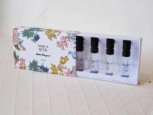 Salvatore Ferragamo Storie Di SETA perfume. Set of four vials. Fragrance Parfum