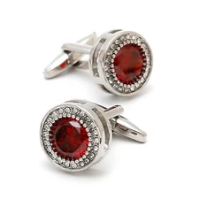 Fashion Men Cufflinks 1 Pair of Shirt Suit Cuff Links Jewelry Rhinestone Classic