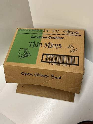 Vintage Girl Scout Cookies Thin Mints Case Cardboard Box Only - Picture 10 of 14
