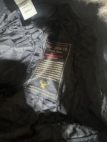 NWT Filson Double Mackinaw Wool Hat Blue Black Sherling Mens Size Small $125 - Picture 4 of 5