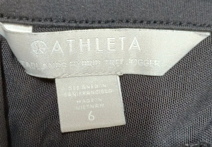 Athleta Pants Women 6 Black Spandex Zip Pockets Stretch Casual RN 54023