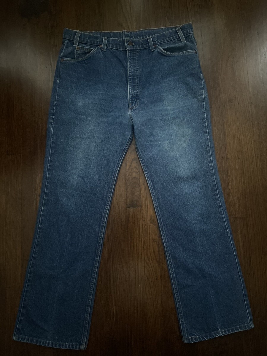 Vintage Levis 517 USA Made Dark Blue Indigo Denim Orange Tab Jeans