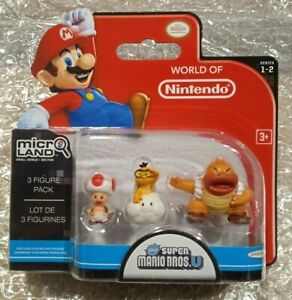 World Of Nintendo Micro Land 3 Pack Toad Lakitu Sumo Bro Mario Figures 1 2 Ebay