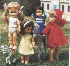 Knitting pattern copy 1101. Dolls clothes outfits for 10, 12, 14 & 16 inch dolls