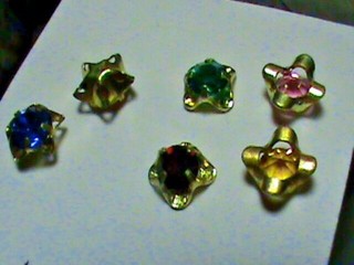 72 Austrian Rhinestone Sew On Settings 4 Way Sew On Round Stones Mix Colors