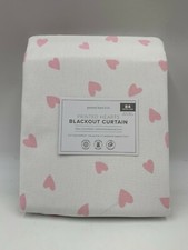 Pottery Barn Kids Printed Hearts Blackout Drape Panel Pink 44x84" F45