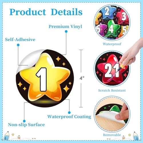 Line Up Spots for Classroom Floor Stickers for Classroom B-round Shaped - Star - Picture 4 of 8