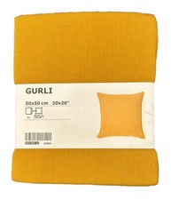 Ikea Gurli Pillow cover Case 20  Set of 2 Yellow Gold Mustard Square Cotton