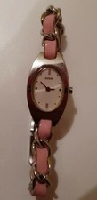 Orologio Guess donna bimba bambina rosa e acciaio come nuovo acciaio ovale buono