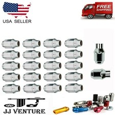 24pc Chrome 14x2 Et Style Close End Wheel Lug Nut 34 Hex Fitsford