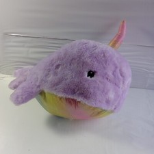 FAO Schwarz Unicorn Whale Glow Brights Plush Sound  Lights 15  Soft Toy