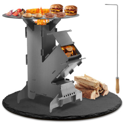Raketenofen aus 3 mm Stahl Ofen für Dutch Oven Stove Heizen schnell Fire Rocket
