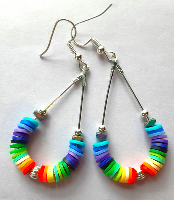 COLORFUL HOOPS Polymer Clay earring SP HANDCRAFTED KCX