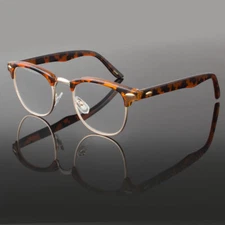 Retro Vintage Clear Lens Eye Glasses Fashion Horn Rim Frame Designer Mens Womens