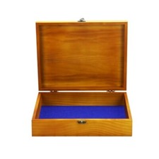 10x Wooden Memory Keepsake Storage Box with Hinged Lid-Clasp Trinket Box Lined