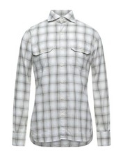 New Tom Ford Men's Cotton Dress Shirt Checkered Pockets Ivory Size 39 15.5 Small