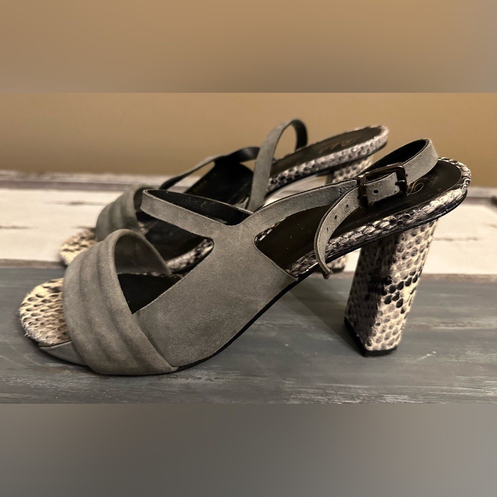 Robert Clergerie Women's Python-effect block heel… - image 1