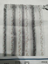 Microfiber Rod Pocket Floral Light Filtering Curtain Panels Set 2 56x63