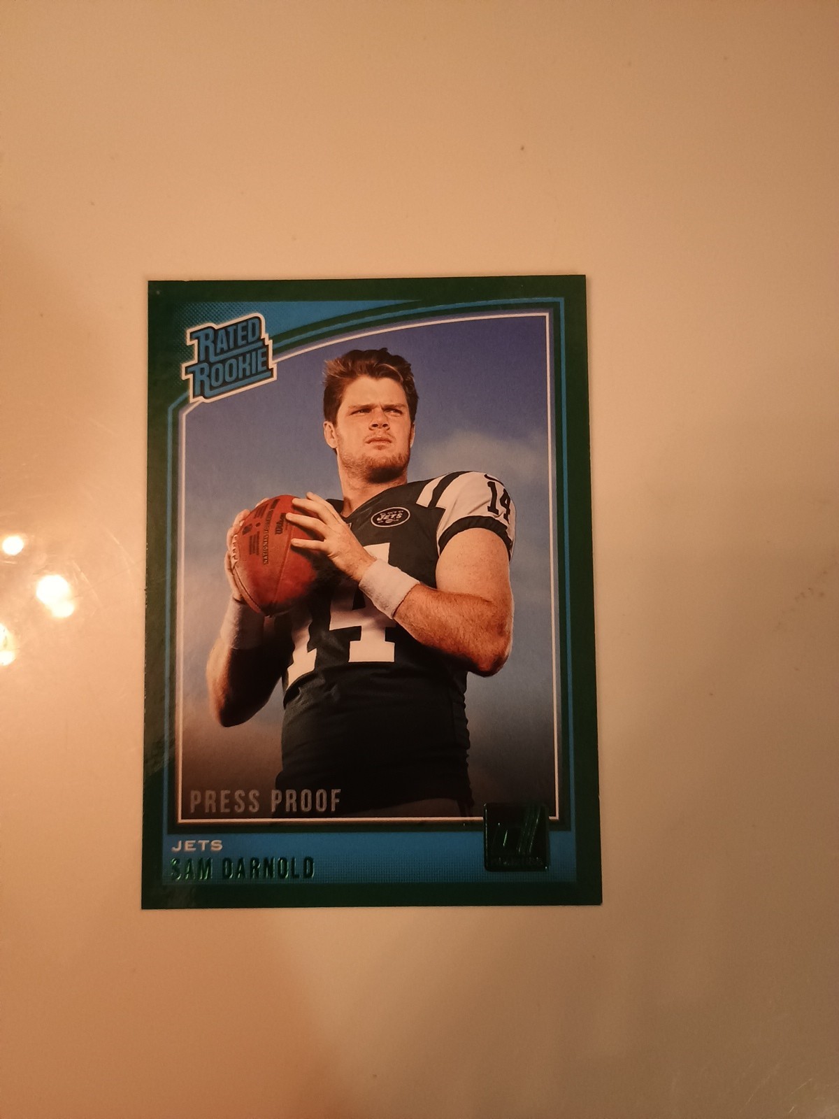 2018 Panini Donruss Rated Rookie Press Proof Green #301 Sam Darnold RC Rare!!