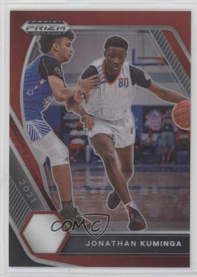 2021-22 Panini Prizm Draft Picks Red 93/299 Jonathan Kuminga #5 Rookie RC av1