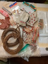 Large Lot Vintage Christmas Craft Supplies Wreaths Decor etc