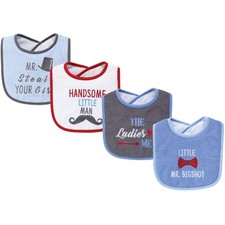 Hudson Baby Unisex Baby Cotton Terry Drooler Bibs with Fiber Filling, The La...