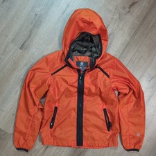 Champion Kids S 6/7 Orange Windbreaker Rain Coat Full Zip Pockets Hooded Lined