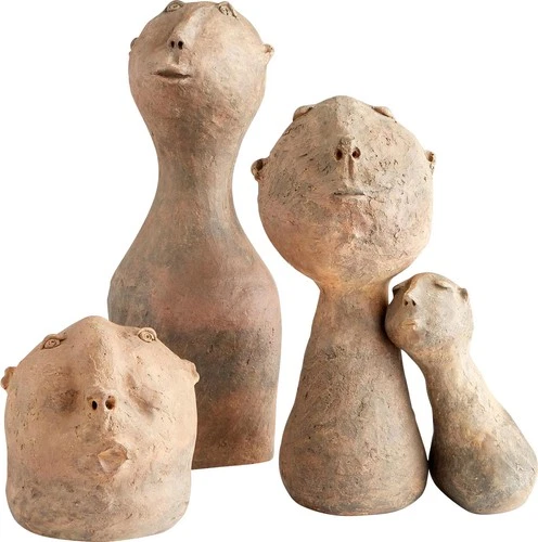 Joyful Java Rustic Resin Statue with Expressive Faces - Picture 3 of 6