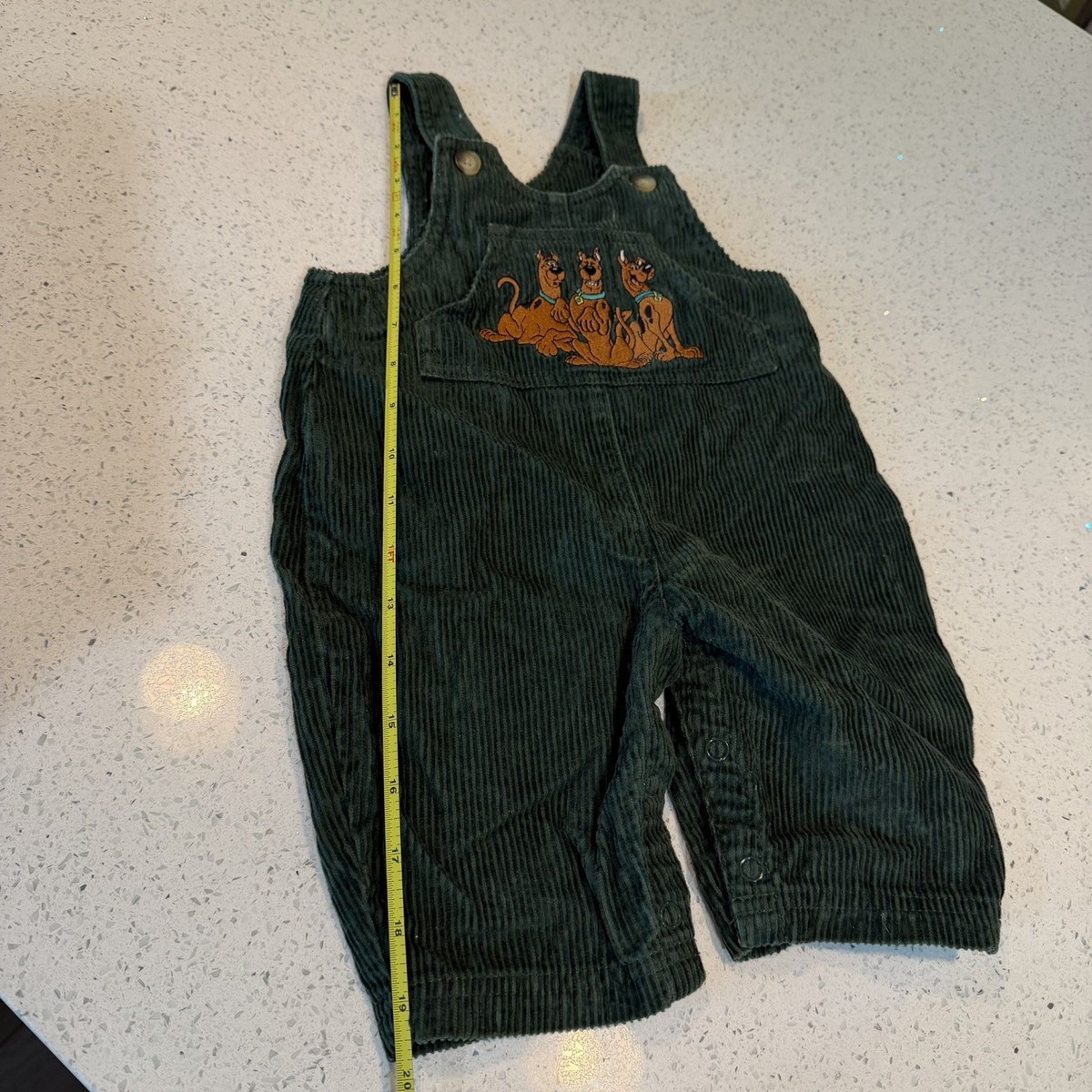 Vintage 90s Warner Bros Studio Store Scooby Doo Baby Corduroy Overalls 6M RARE View 6