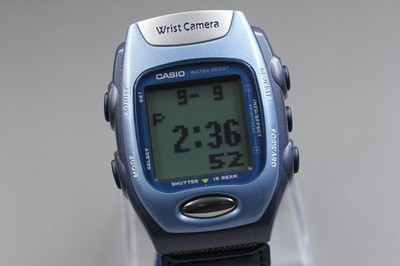 Vintage [MINT] CASIO WQV-2 Blue Wrist Camera Digital Watch Mens Qz