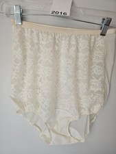 Vanity Fair Tricot Nylon Pillowtab Cream Panties Lace Front Size 6