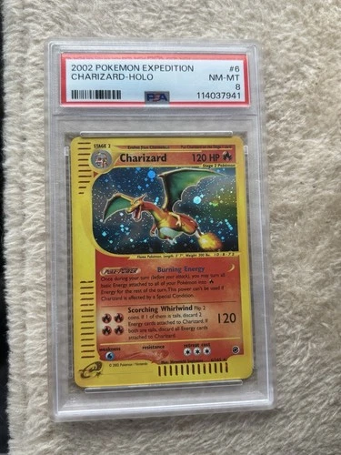 PSA 8 Charizard 6/165 Expedition E Series 2002 Pokemon Card Holo