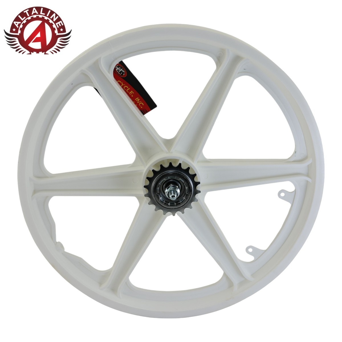 ALTALINE 20” GT Style BMX Mag Wheel White 6-Spoke Front or