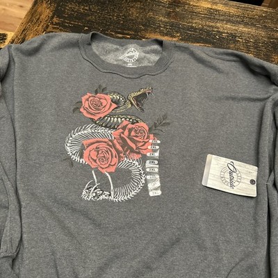 Live Outside The Limits Women s Graphic Sweatshirt Size 2XL Snake Rose Oversized