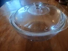 Vintage Pyrex Ovenware Clear Glass Round Casserole Dish w/ Lid Kitchen Bakeware