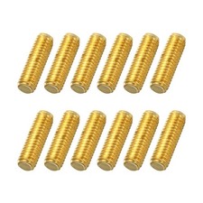 12Pack M6x20mm Brass Fully All Threaded Rod Studs, 1mm Pitch
