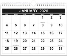 Calendar 2026-12 Months Wall Calendar from January 2026 to December 2026