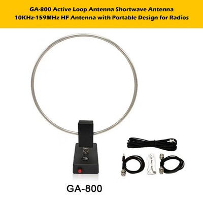 GA-800 Active Loop Antenna Shortwave Antenna 10KHz-159MHz Portable for Radios Y