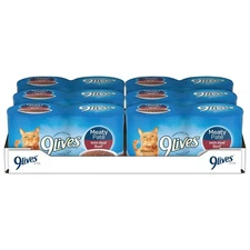 9Lives Meaty Paté with Real Beef Wet Cat Food, Pack of 4-5.5 Ounce Cans, 6 Count