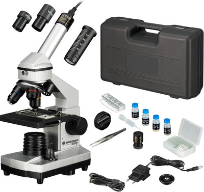 Bresser Junior Mikroskop Set 40X-1024X Mit USB Kamera Und Heller Led-Beleuchtung